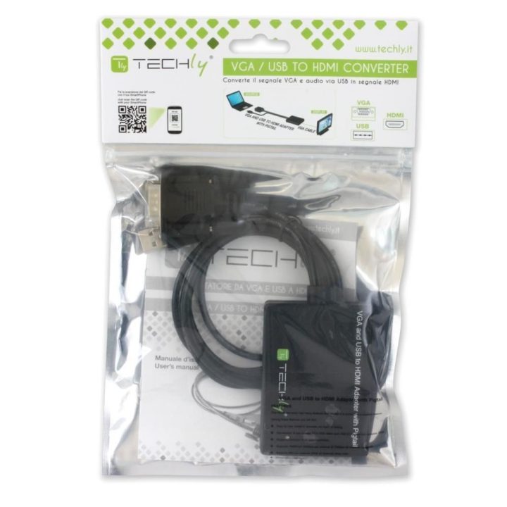 Techly IDATA HDMI-VGA3 adaptador de cabo de vídeo Preto