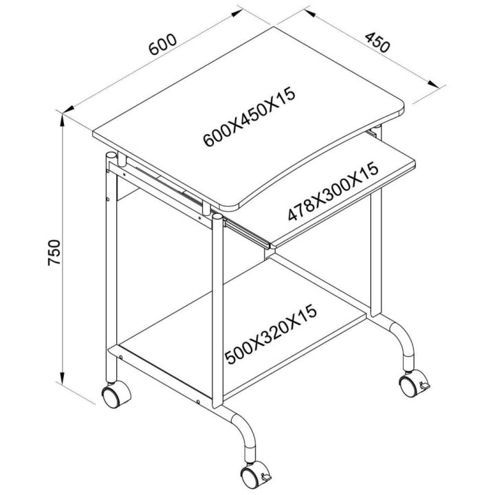 Techly ICA-TB S005 Computer Desk Beech