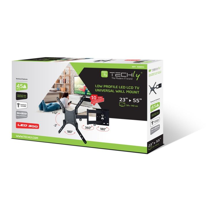 Techly ICA-PLB 136M soporte para TV 55" Negro