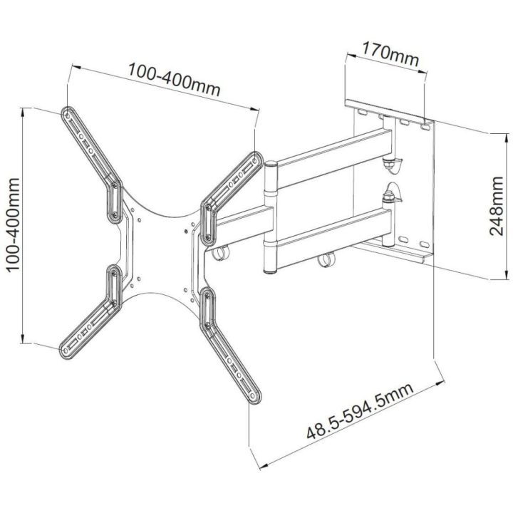 Techly ICA-PLB 136M suporte para TV 55" Preto