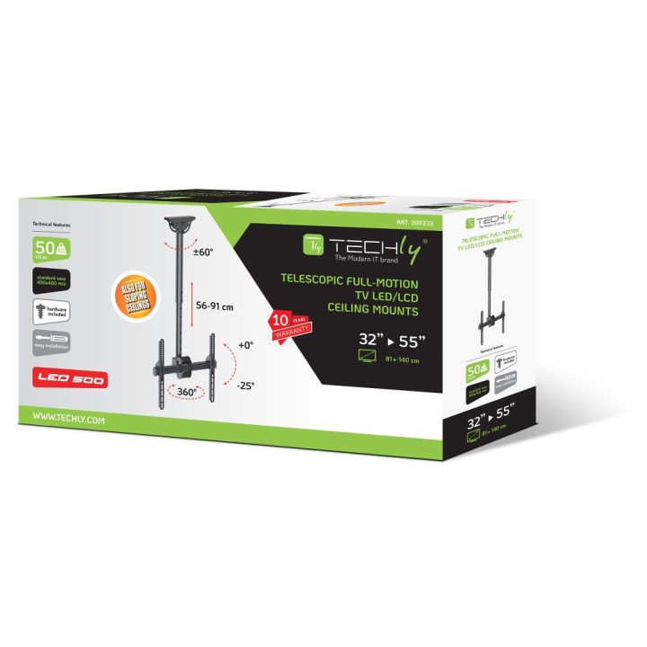 Techly ICA-CPLB 944S suporte para ecrã de sinalização 55" Preto