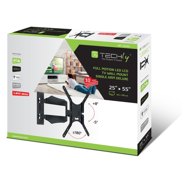 Techly ICA-PLB 271M soporte para TV 52" Negro