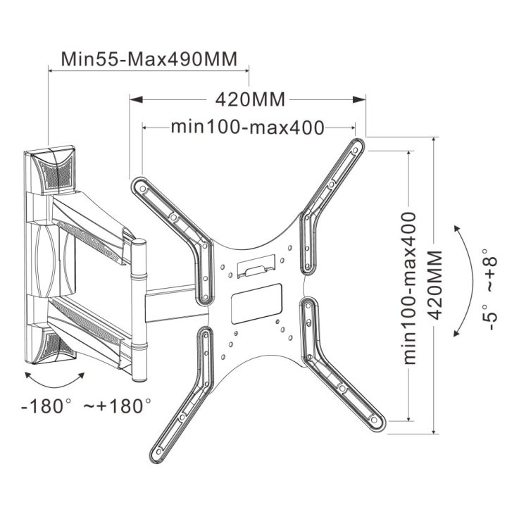 Techly ICA-PLB 271M TV Mount 52" Black