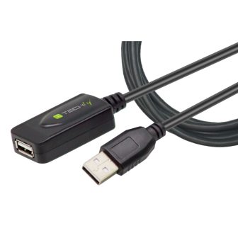 Techly IUSB-REP220TY3 cabo USB USB 2.0 20 m USB A 0,48 Gbit/s Preto