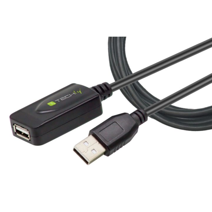 Techly IUSB-REP220TY3 cabo USB USB 2.0 20 m USB A 0,48 Gbit/s Preto
