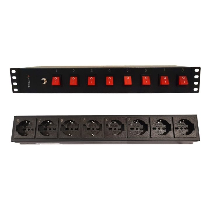 Techly I-CASE STRIP-815I Power Distribution Unit (PDU) 8 AC Outlets…