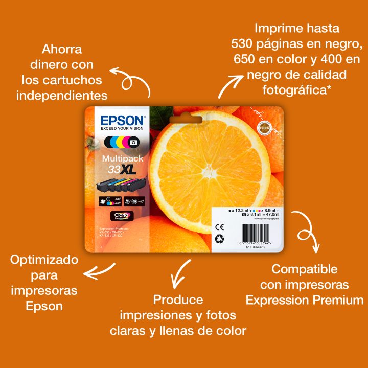 Epson Oranges Black Ink 33XL Claria Premium Oranges