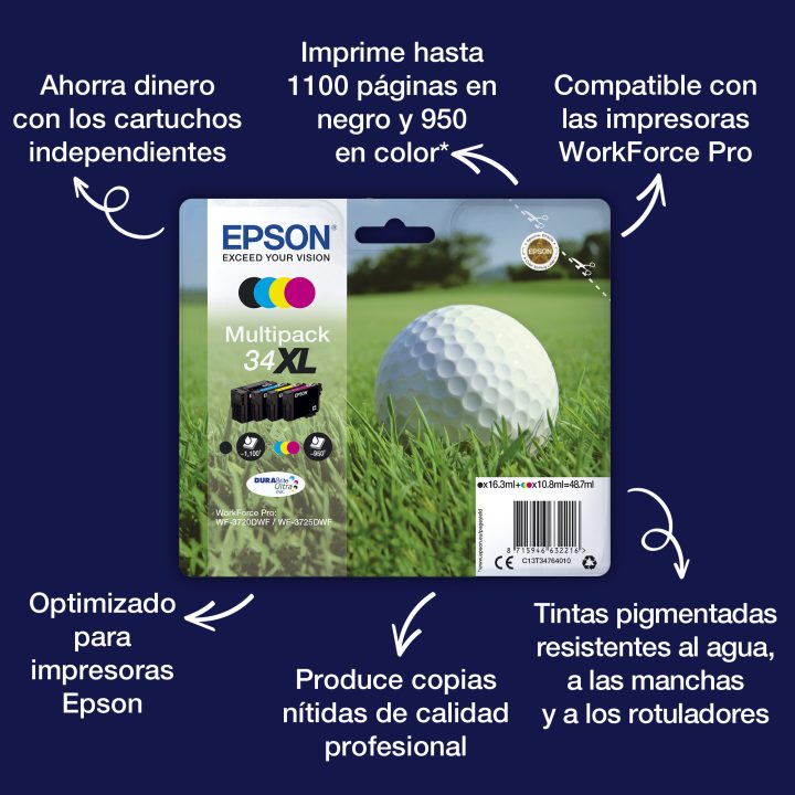 Epson Golf Ball Black Ink 34 DURABrite Ultra Golf Ball