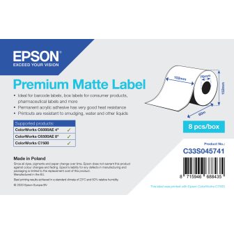 Epson Premium Matte Label - Rolo contínuo: 102mm x 60m