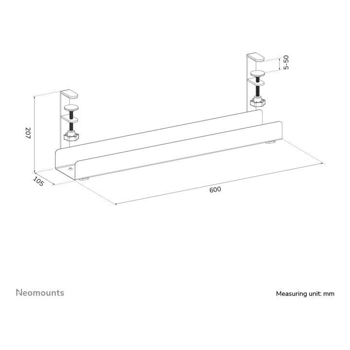 Neomounts ADS07-121WH Bandeja para cables - montaje de abrazadera -…