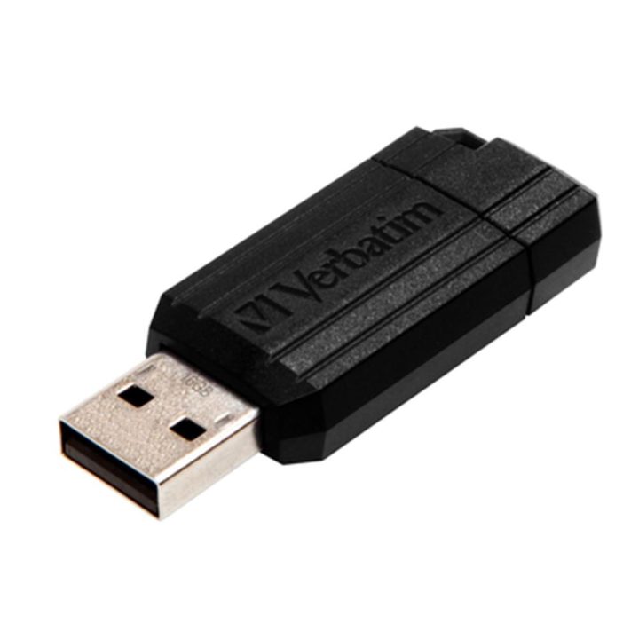 Memória USB 2.0 Verbatim pinstripe 16GB preta (49063)