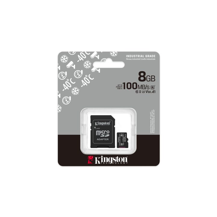 Kingston Technology 8GB microSDHC Industrial C10 A1 pSLC Card + SD…