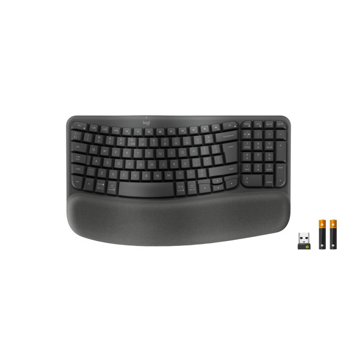 Logitech ERGO Wave Keys teclado de escritório RF Wireless + Bluetooth…
