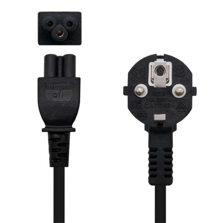 Nanocable Cabo de Alimentação Trevo, CEE7 acodado/M-C5/H, Preto, 2 m
