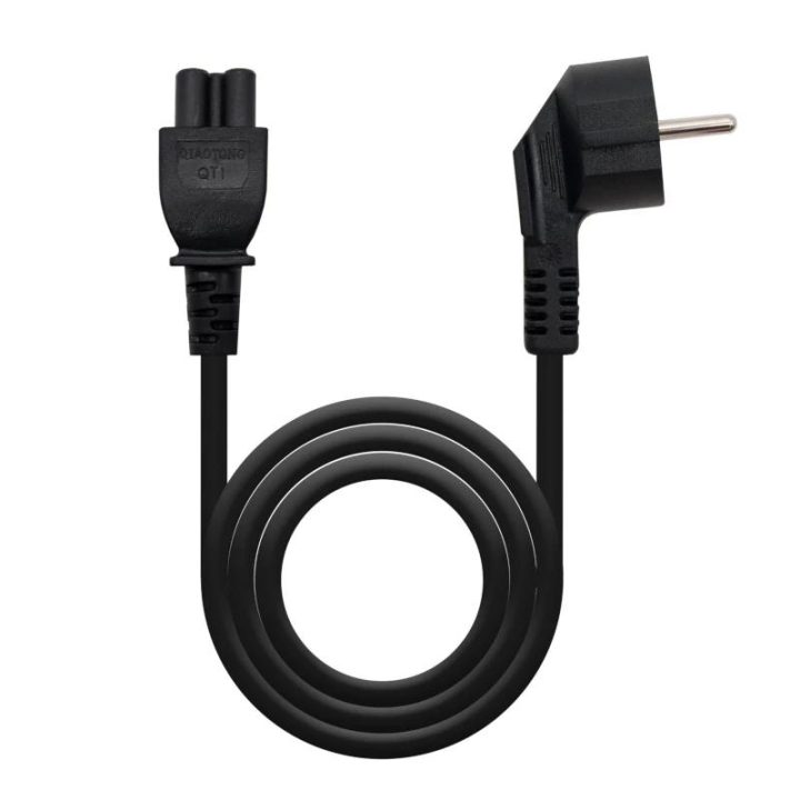 Nanocable Cabo de Alimentação Trevo, CEE7 acodado/M-C5/H, Preto, 2 m