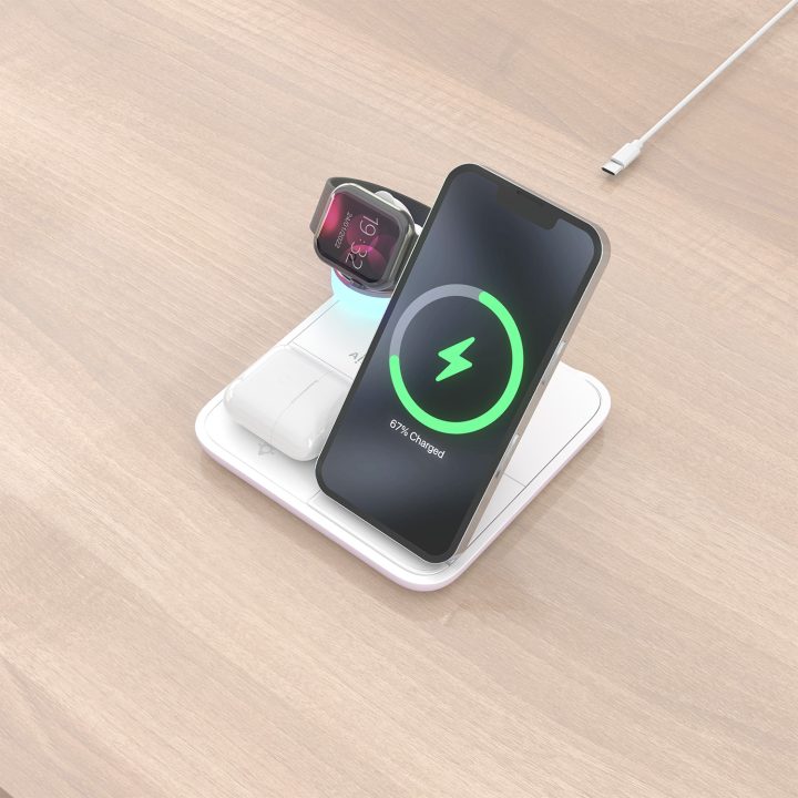 AISENS Cargador Inalambrico USB-C 4 en 1 De 15W Para Movil, Apple…