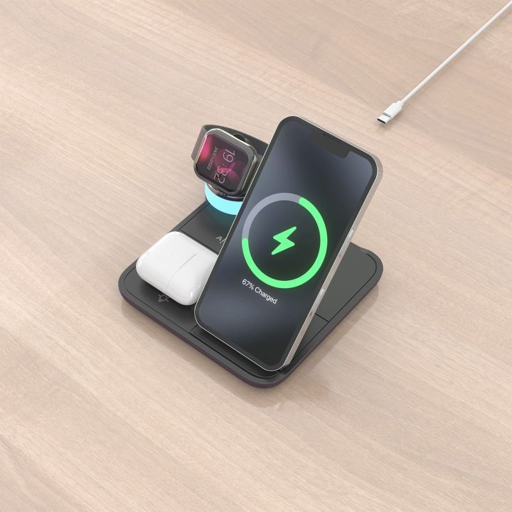 AISENS 4-in-1 USB-C Wireless Charger 15W for Phone, Apple Watch…