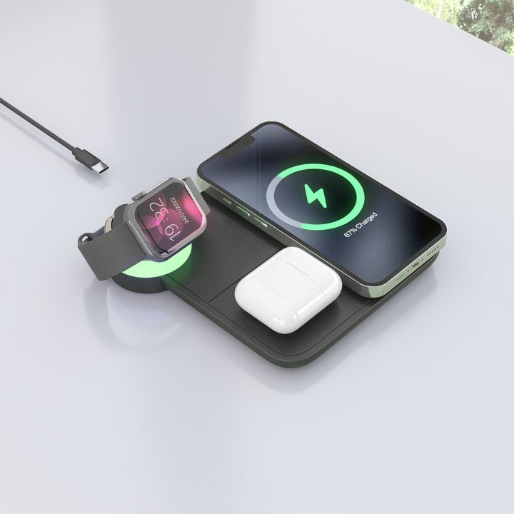 AISENS 4-in-1 USB-C Wireless Charger 15W for Phone, Apple Watch…