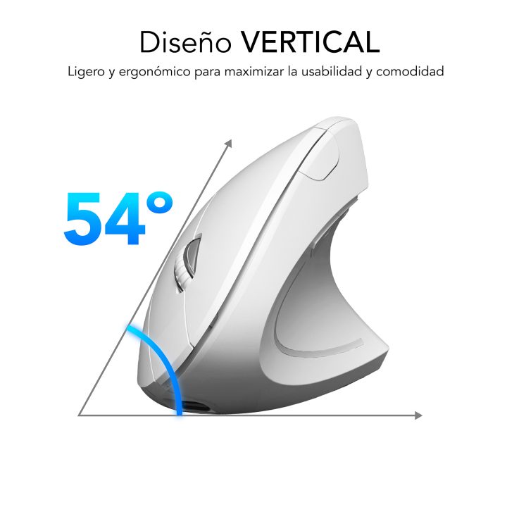 Subblim Glide Vertical Ergo Wireless Mouse White (SUBMO-EDGVW02)