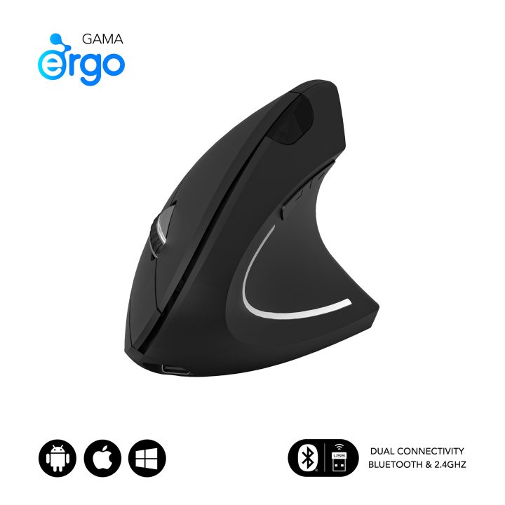 Rato sem fios Subblim glide vertical ergo branco (SUBMO-EDGVW02)