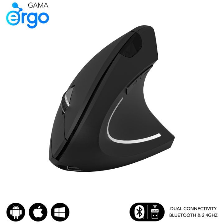 Rato sem fios Subblim glide vertical ergo branco (SUBMO-EDGVW02)