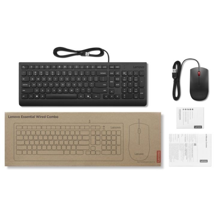 Lenovo Essential Wired Combo (ES 172) teclado Ratón incluido…