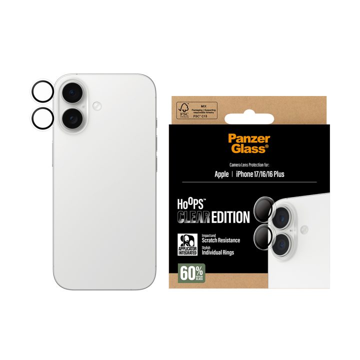 PanzerGlass ® Hoops® Protetor de Lente de Câmara Transparente iPhone…