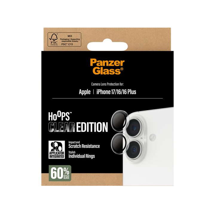 PanzerGlass ® Hoops® Protetor de Lente de Câmara Transparente iPhone…
