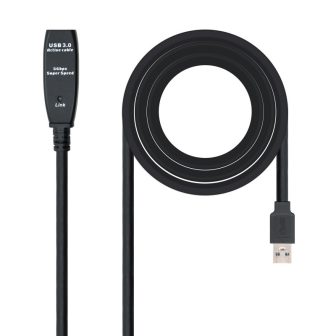 Nanocable USB 3.0 Extension Cable with Amplifier, Type A/M-A/F, 5m