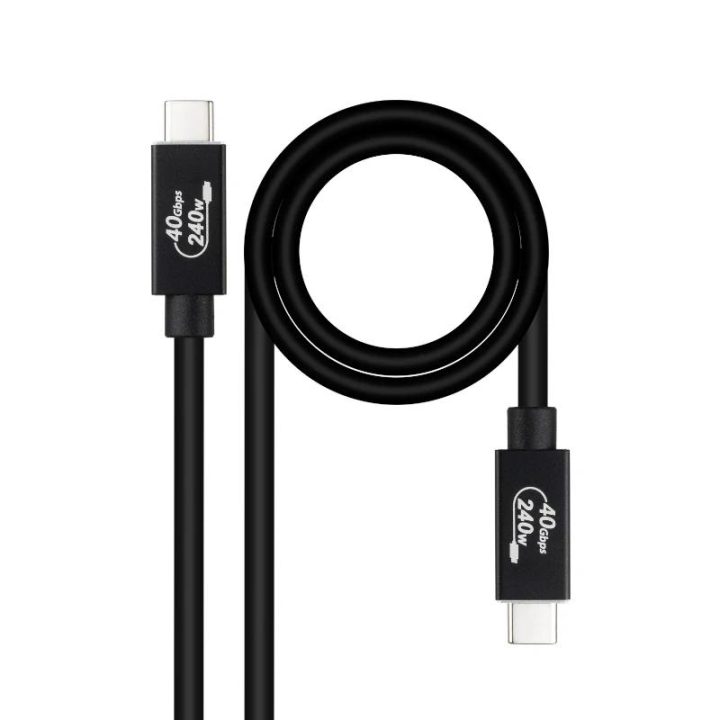 Nanocable USB 4 Gen 3x2 40Gbps 5A/240W Cable, USB-C/M-USB-C/M, Black…