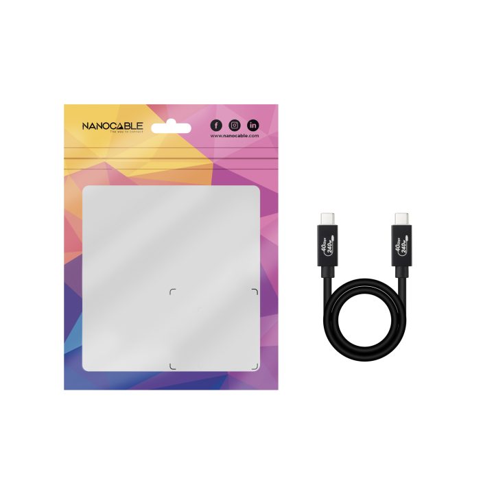 Nanocable Cable USB 4 Gen 3x2 40Gbps 5A/240W, USB-C/M-USB-C/M, Negro…