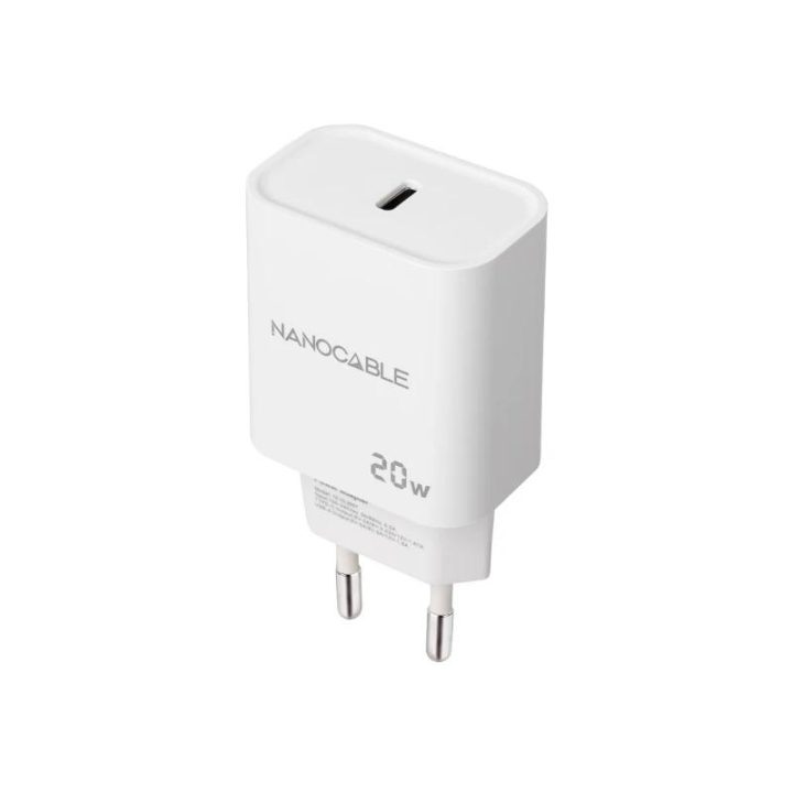 Nanocable Cargador USB-C PD 20W, Blanco