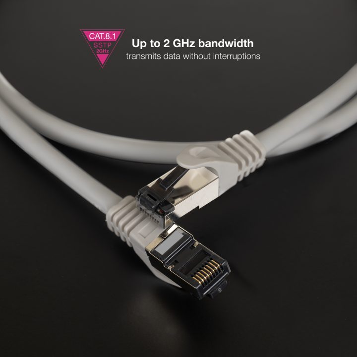 Nanocable Cat.8.1 2GHz LSZH SSTP AWG26 Patch Cable, Gray, 1 m