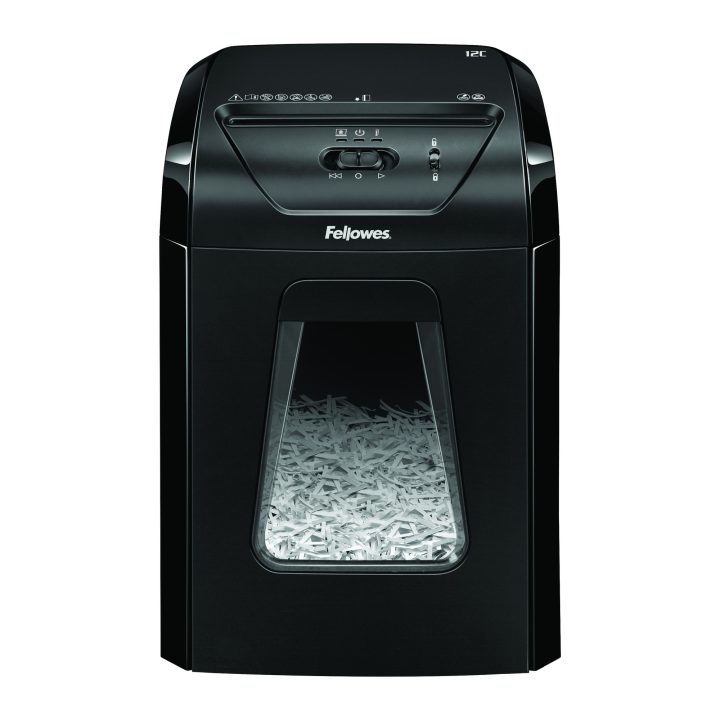 Fellowes Powershred 12C Cross-Cut Paper Shredder 22.5 cm Black