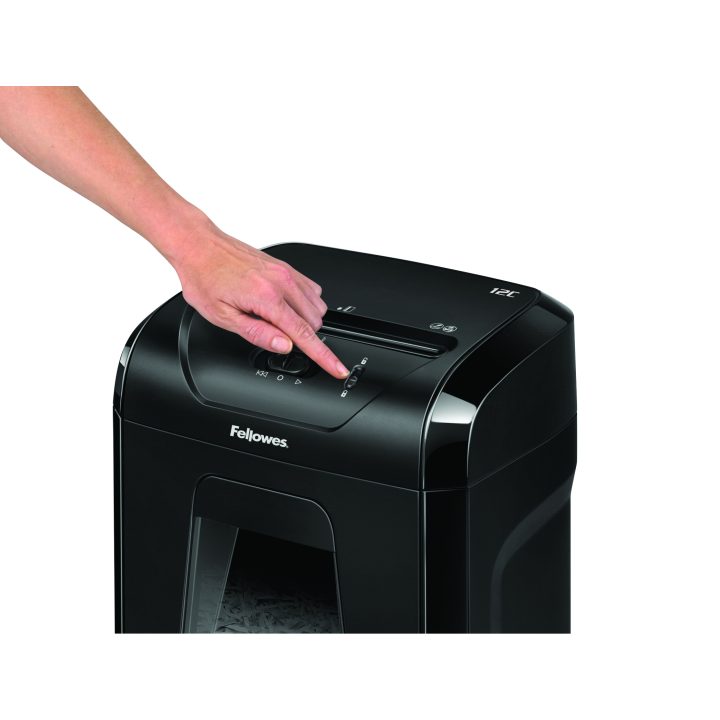 Fellowes Powershred 12C Cross-Cut Paper Shredder 22.5 cm Black