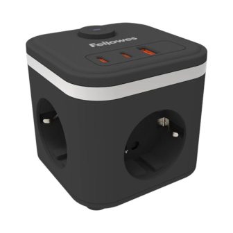 Fellowes Power Cube 2 m 3 saídas AC Interior Preto