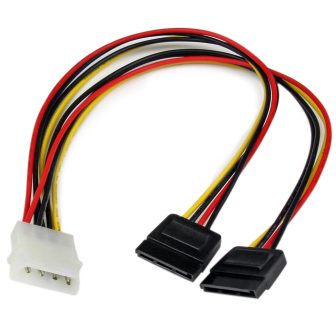 StarTech.com Molex 4-Pin to SATA Splitter Cable Adapter - 2x Female…