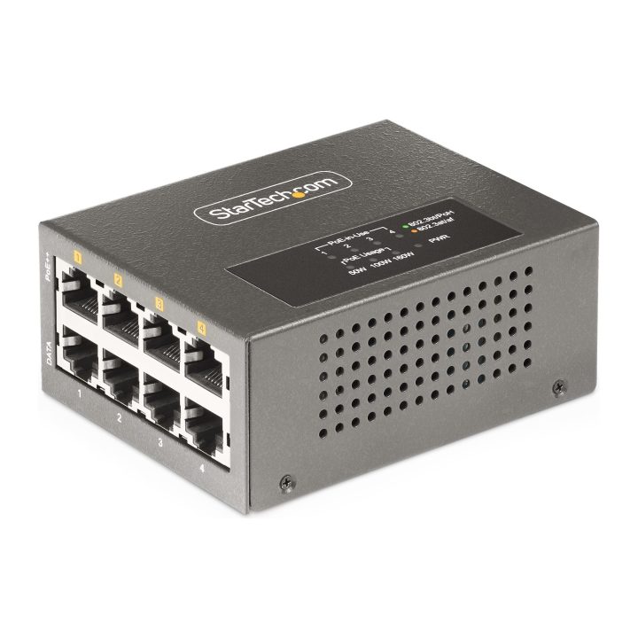 StarTech.com Switch PoE / PoE+ / PoE++ 802.3af/802.3at/802.3bt de 4…