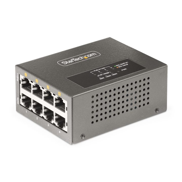 StarTech.com Switch PoE / PoE+ / PoE++ 802.3af/802.3at/802.3bt de 4…