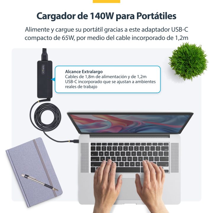 StarTech.com Cargador USB-C de 140W GaN para Portátil - Cable…
