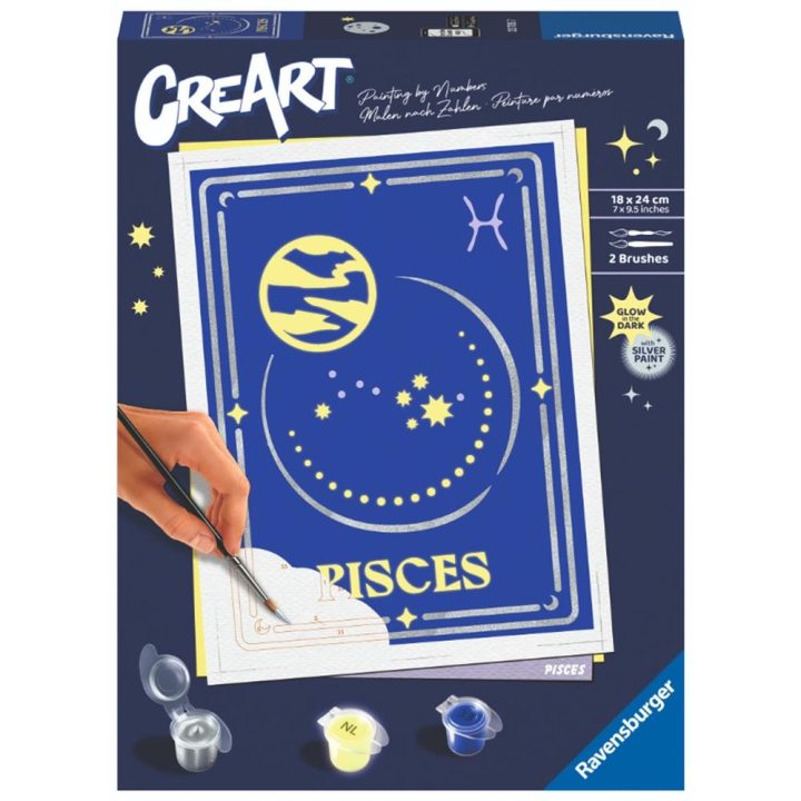 Ravensburger creart trend d zodiac: pisces paint by numbers kit…