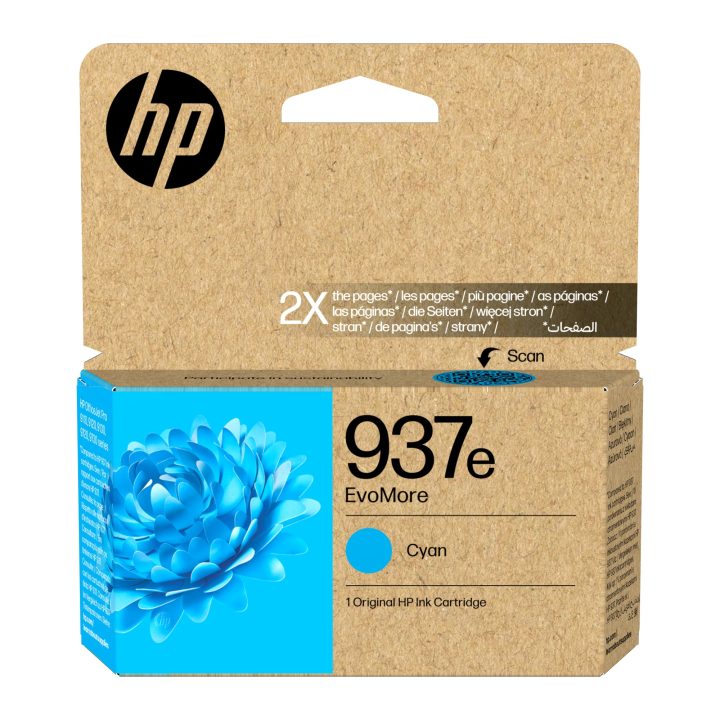 HP Original EvoMore 937e Cyan Ink Cartridge