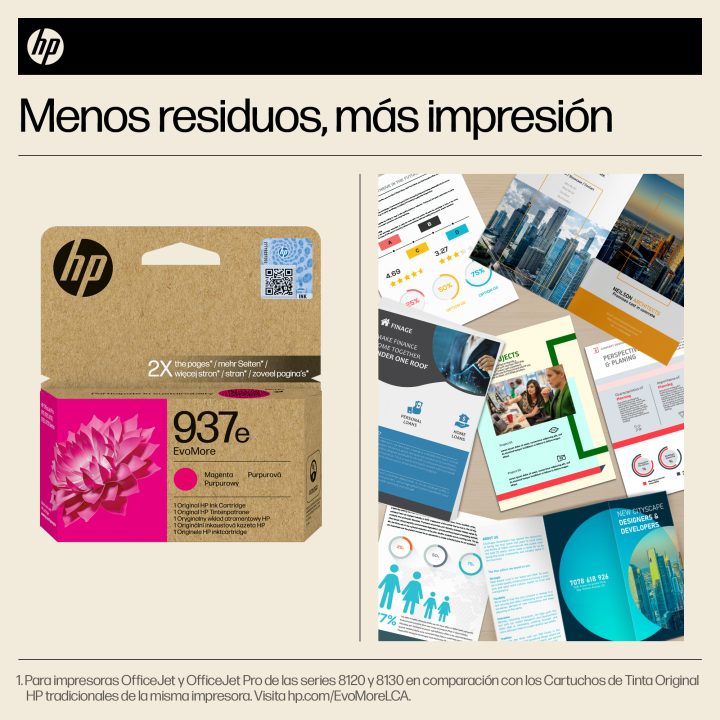 HP Original EvoMore 937e Magenta Ink Cartridge