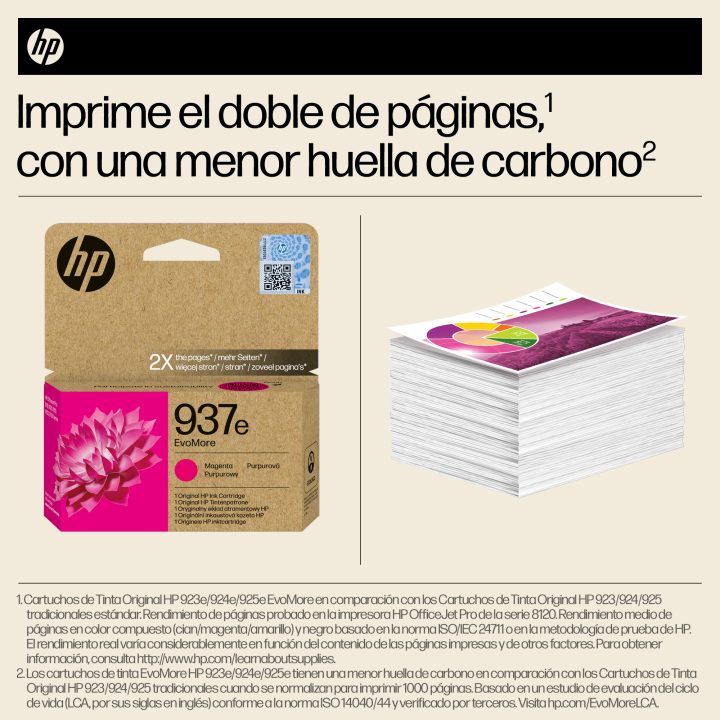 HP Original EvoMore 937e Magenta Ink Cartridge