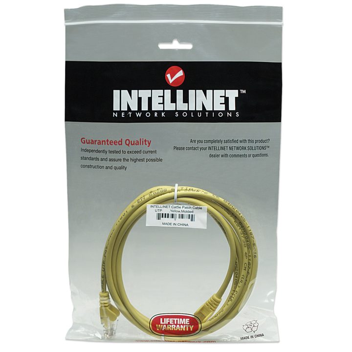 Intellinet Cat5e, UTP, cabo de rede amarelo 7,5 m U/UTP (UTP)
