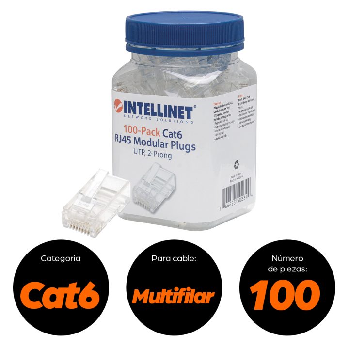 Intellinet 502344 conector RJ-45 Transparente