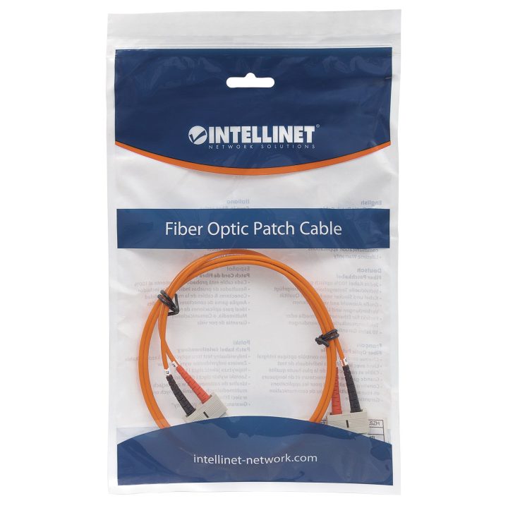 Intellinet 5m SC/SC Cabo de fibra óptica e InfiniBand Laranja
