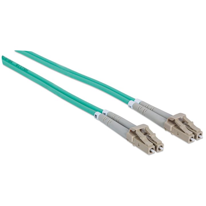 Intellinet 750097 10 m LC Fiber Optic and InfiniBand Cable, Aqua