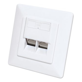 Intellinet 771917 toma de corriente 2 x RJ-45 Blanco