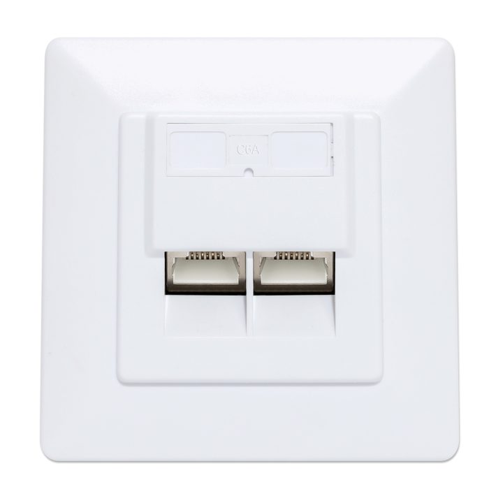 Intellinet 771917 toma de corriente 2 x RJ-45 Blanco